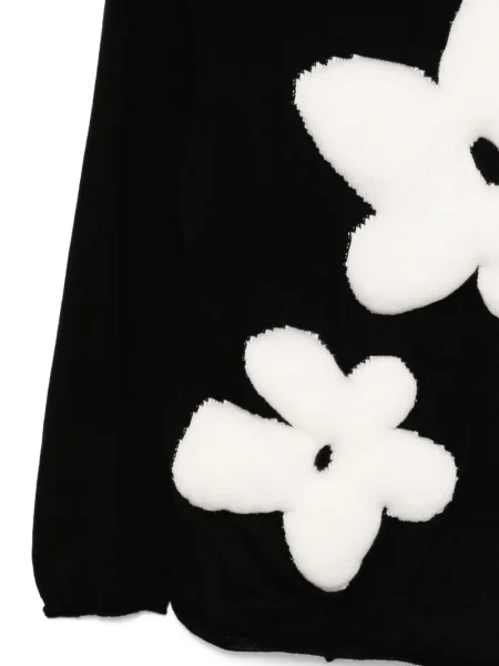 Pulover Comme Des Garçons cu model floral negru