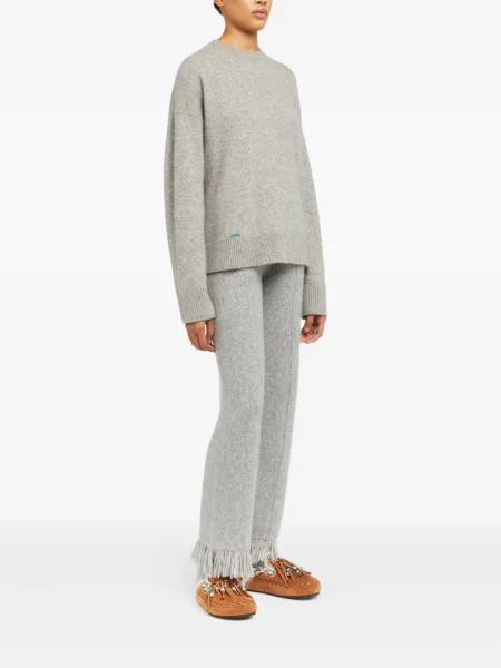 Pulover Alanui tricotate cu decolteu rotund gri