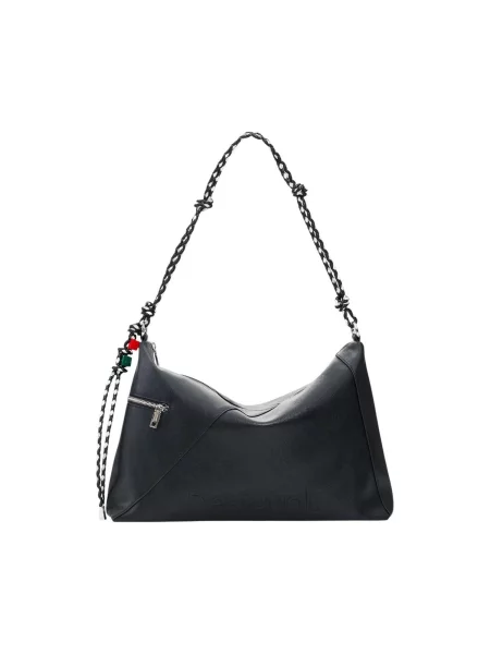 Crossbody kabelka Desigual s autogramom čierna