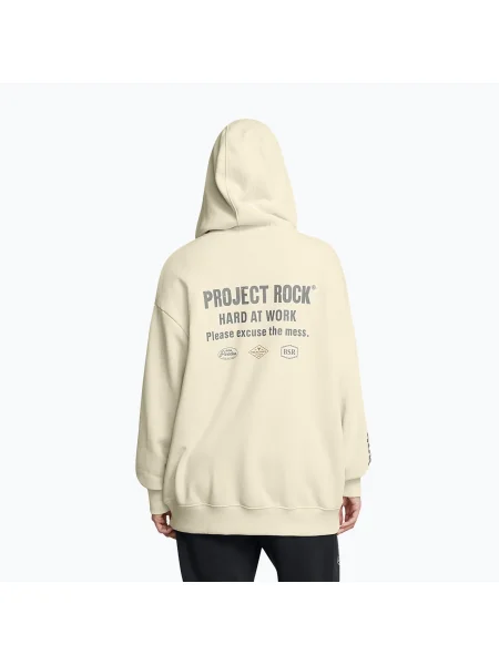 Under Armour Project Rock HWT Full Zip Hanorac pentru femei Hard at Work silt/clay green/yellow ochre galben