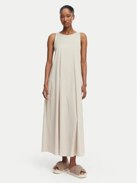 Max Mara Beachwear Sukienka Plażowa Seta beige beżowa