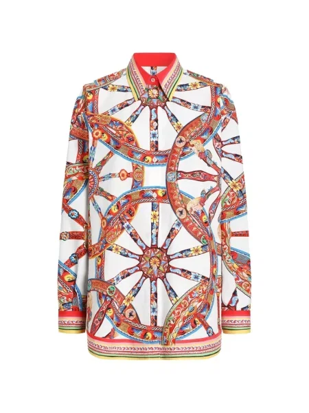 Cămașă Dolce & Gabbana cu imagine din poplin alb