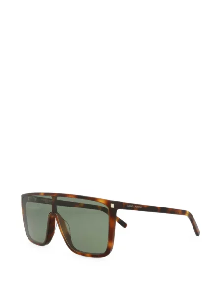 Ochelari de soare Saint Laurent Eyewear cu imprimeu geometric maro