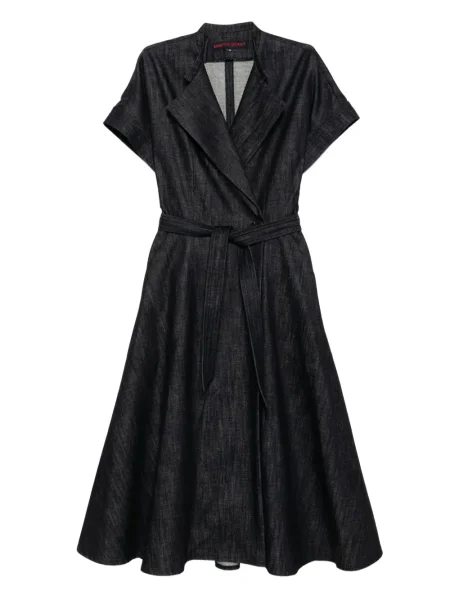 Sukienka jeansowa Martin Grant kopertowa garniturowa niebieska