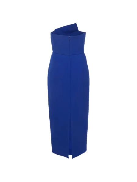 Rochie midi Roland Mouret asimetrică albastru