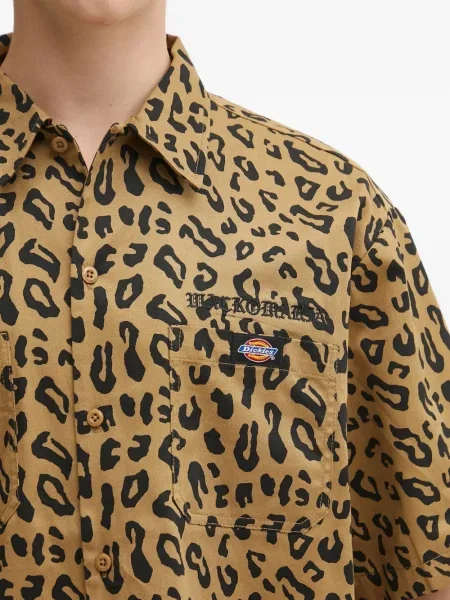 Къс риза Wacko Maria с принт с леопардов принт кафяво