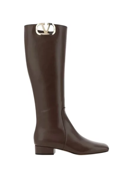 Botine Valentino Garavani din piele maro