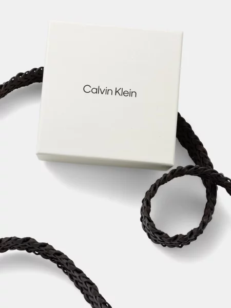 Calvin Klein Nadrágszíj Warmth Buckle Woven Fixed Sötétbarna barna