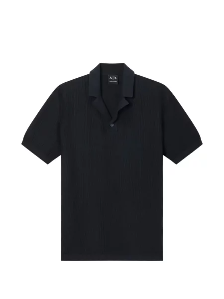 Tricou polo Armani Exchange cu nervuri albastru