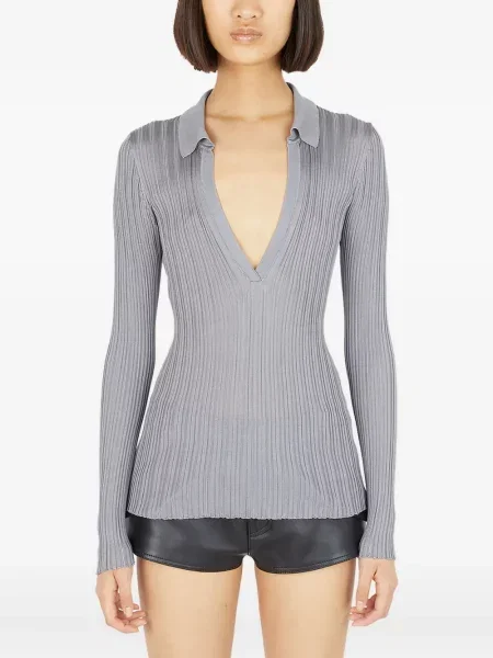 Sweter Durazzi Milano prążkowany szary