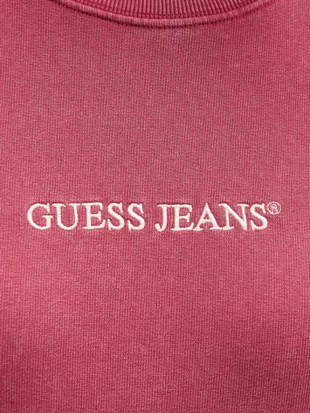 Mikina Guess Jeans hladká růžová