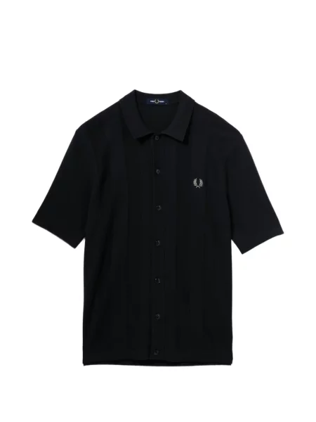 Scurt cămașă cu mânecă scurtă Fred Perry cu broderie cu mâneci scurte albastru
