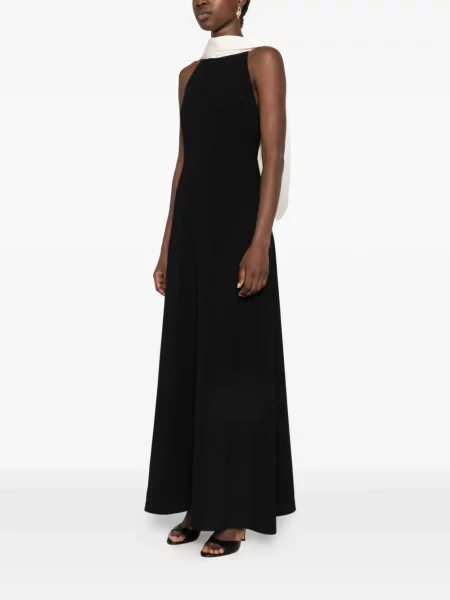 Rochie maxi Eleh fără mâneci drapată negru