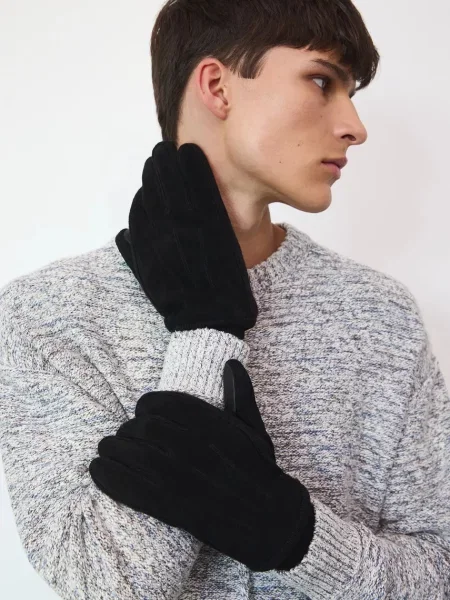 Semišové rukavice Medicine černá