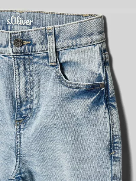 Proste jeansy o kroju Straight Fit z mieszanki bawełny S.oliver Red Label niebieskie