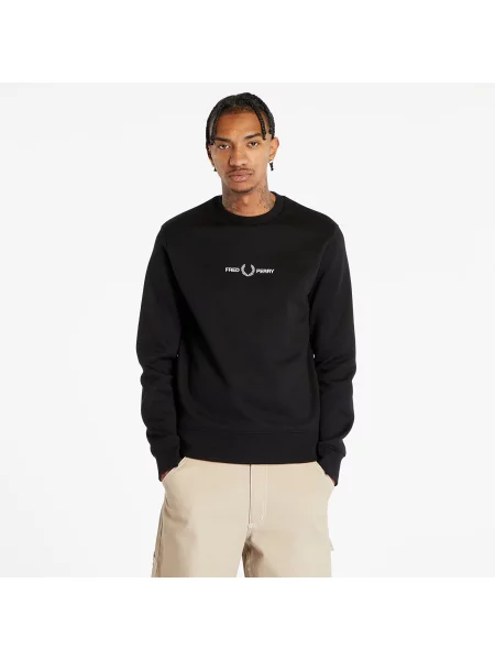 Hanorac Fred Perry cu broderie negru