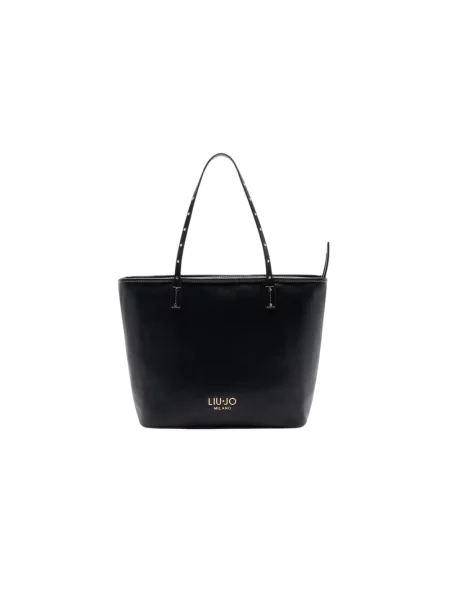Torba tote z aplikacją z logo model ‘Evrim’ Liu Jo White czarna