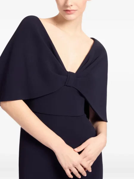 Rochie midi Elie Saab de mătase până la genunchi de costum negru