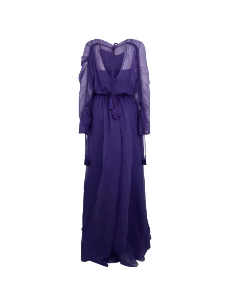 Rochie maxi Alberta Ferretti cu volane violet