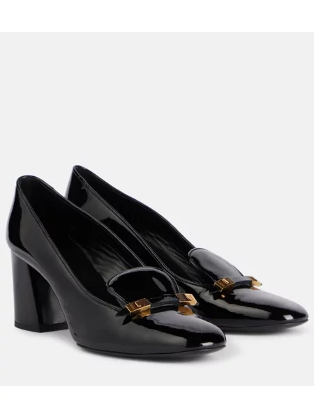 Pantofi cu toc Khaite din piele de lac negru