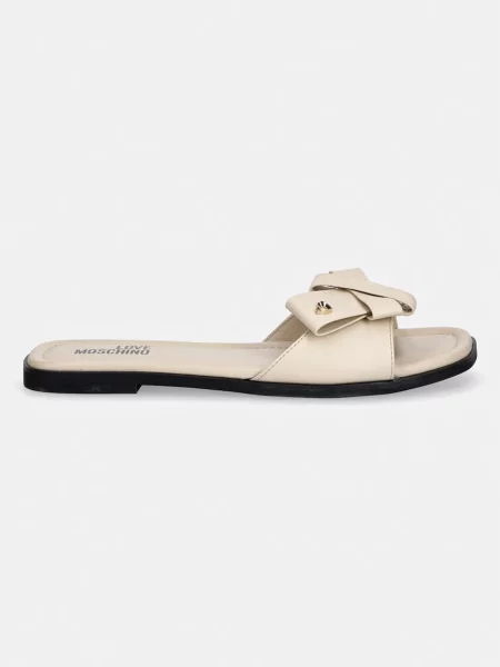 Love Moschino natikači usnjeni bež