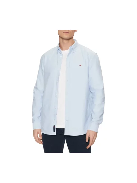 Koszula dżinsowa Tommy Jeans z logo z twillu niebieska