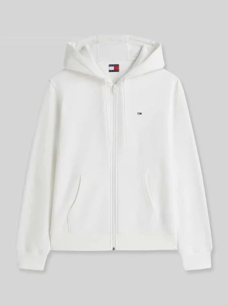 Bluza rozpinana o kroju regular fit z mieszanki bawełny Tommy Jeans biała