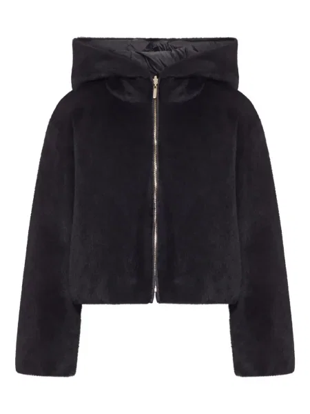 Geacă Max Mara cu glugă negru
