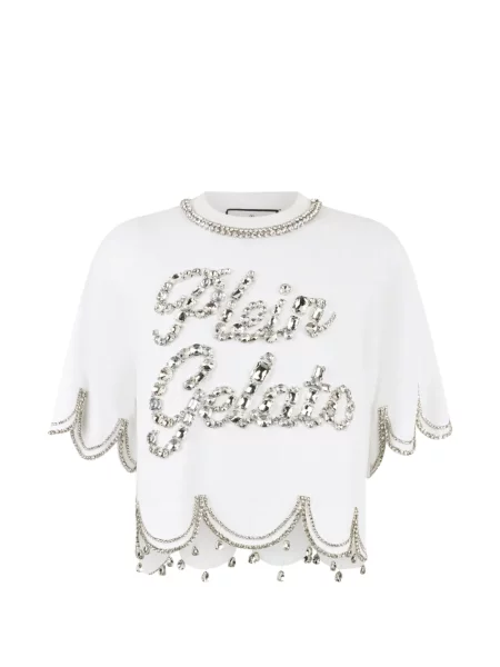 Decupat tricou Philipp Plein alb