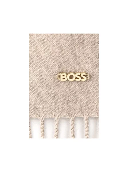 BOSS szalik wełniany beżowa