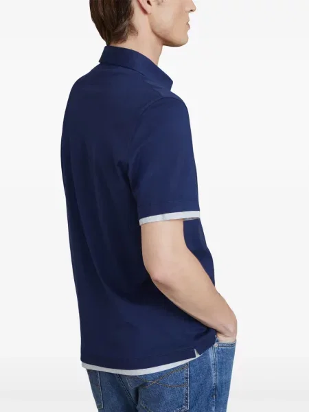 Με κολάρο polo Brunello Cucinelli μπλε