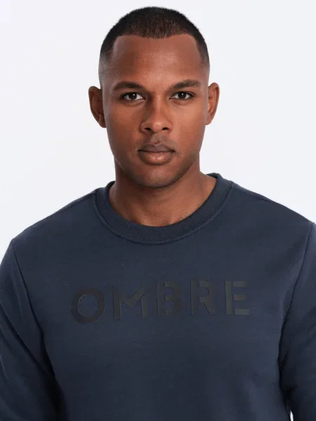 Geacă cămașă Ombre Clothing cu broderie albastru