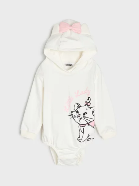 Sinsay body s kapucí mašlí a oušky The Aristocats krémová