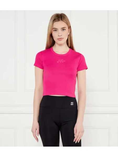 HUGO Tricou | Cropped Fit roz