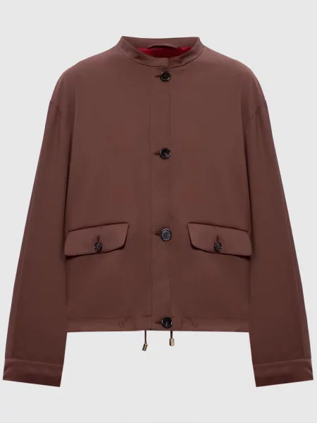 Куртка з вовни з логотипом Enrico Mandelli коричнева