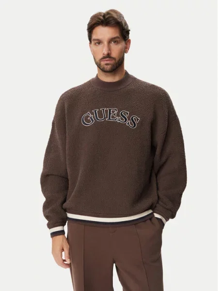 Guess Суитшърт Oversize кафяв