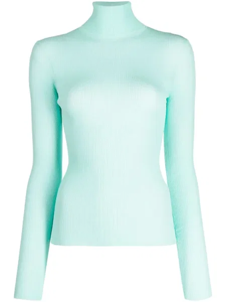 Długi sweter Enfold prążkowany zielony