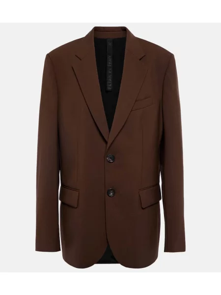 Marynarka Petar Petrov wełniana jednorzędowa brązowa