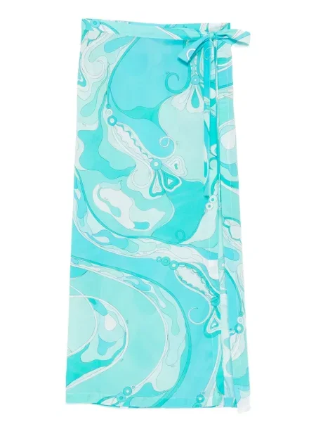 Maksi spódnica maxi Pucci muślinowa niebieska