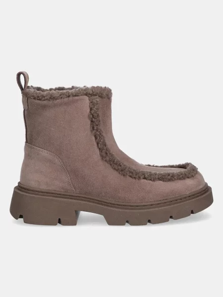 Semišové snehule Inuikii Biker Suede hnedá