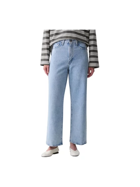 Jeansy straight leg Levi's z wysoką talią niebieskie