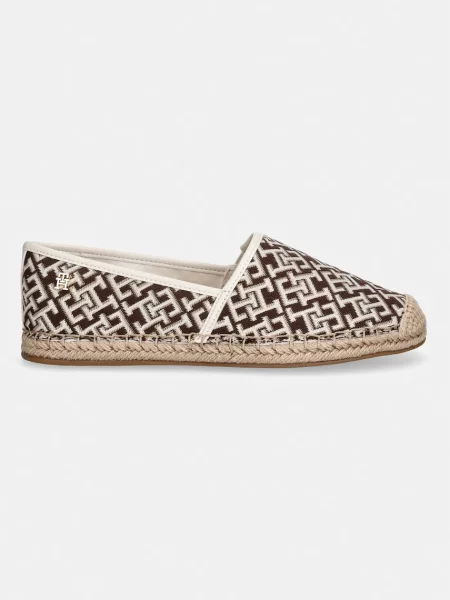 Tommy Hilfiger espadrile TH MONOGRAM JACQUARD ESPADRILLE rjava