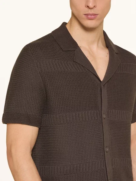 Joop! Jeans Pletená Košile Ilkor Comfort Fit tmavě hnědá