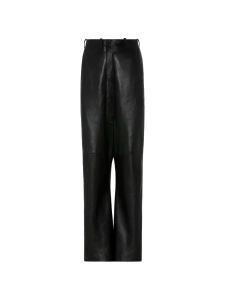 Pantaloni Maison Margiela din piele negru
