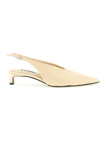 Czółenka Jil Sander skórzana beżowa