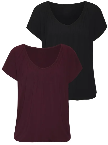 LASCANA Tricou ciclam negru