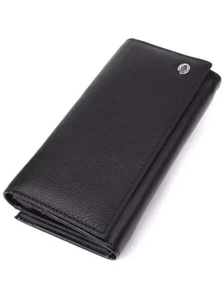 Кожаный кошелек St Leather Accessories черный