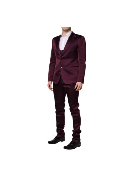 Jedwabny garnitur Dolce And Gabbana fioletowy