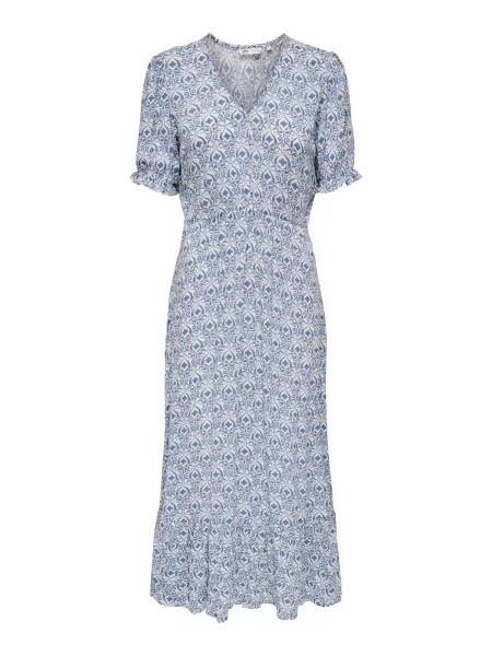 ONLY Rochie ONLCHIANTI albastru porumbel alb