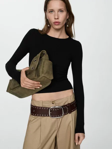 Лонгслів MANGO чорний